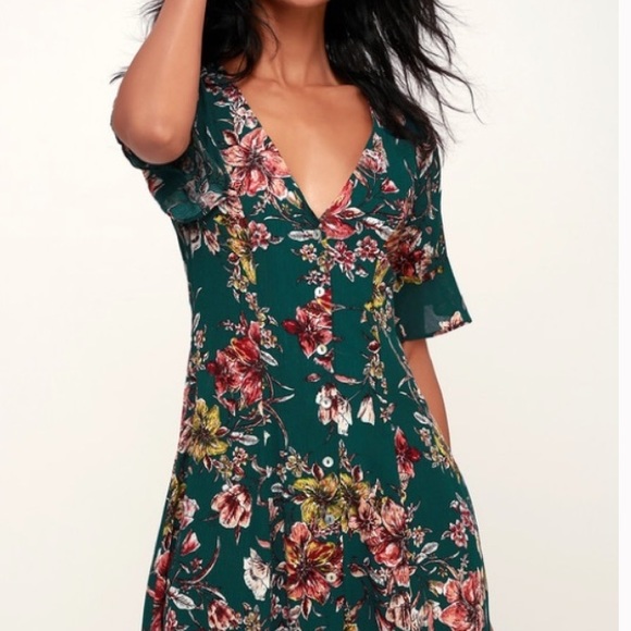 Lulus Garden Of Delight Floral Button Down Dress Size Medium - Picture 2 of 12